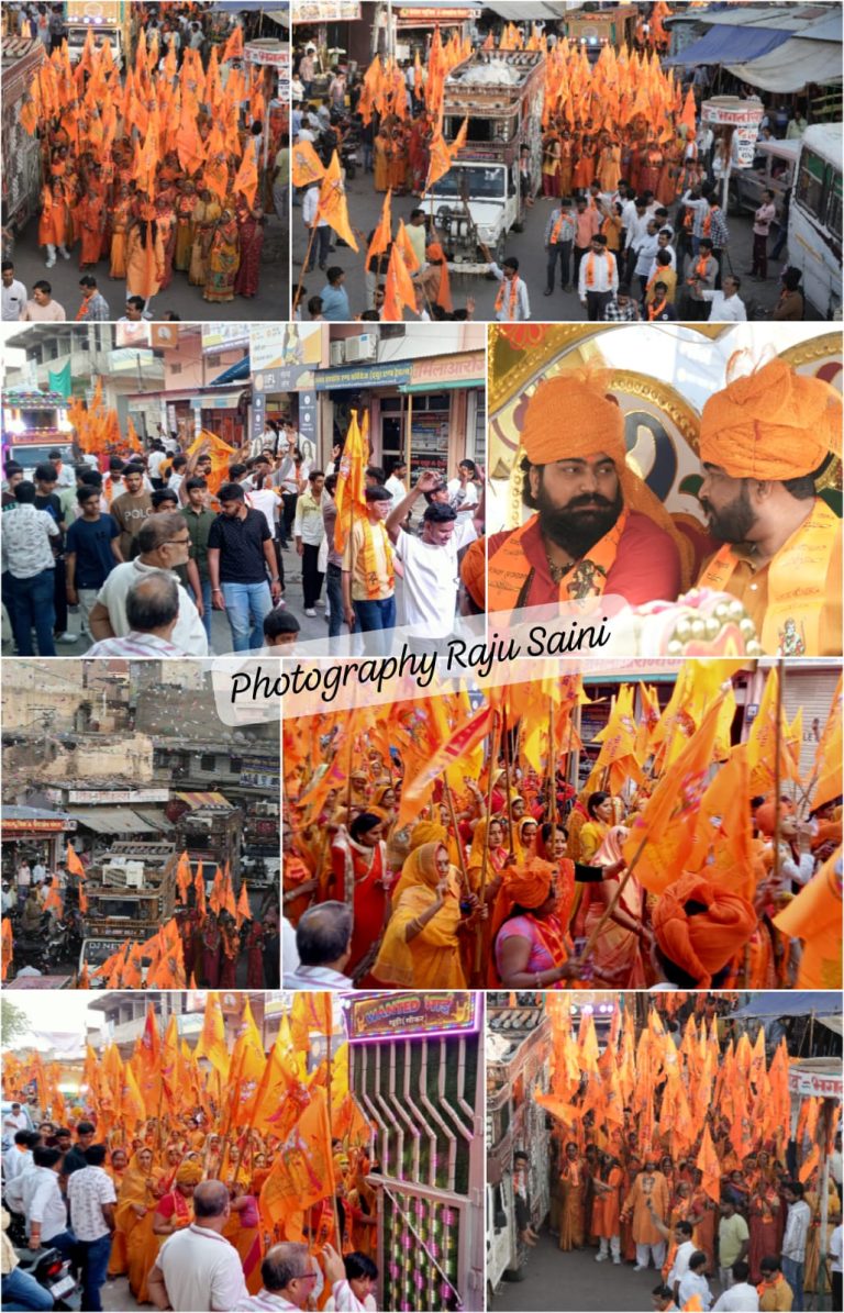 लक्ष्मणगढ़ में निकली भगवा रैली जयश्री राम के जयकारे से गूंजा